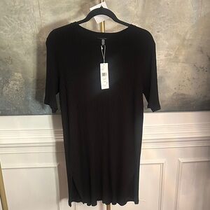Eileen Fisher Black Ribbed TENCEL™ Top